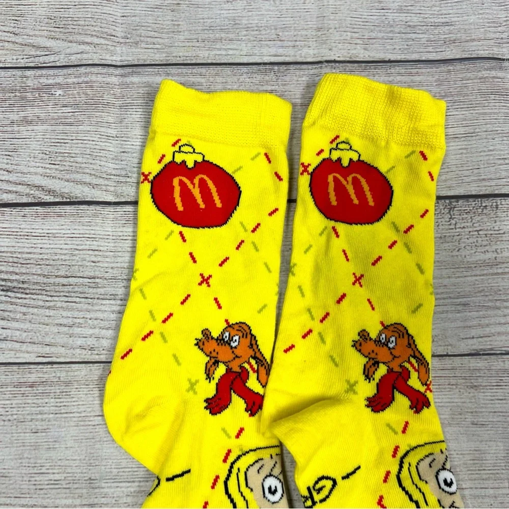 McDONALD'S Grinch Socks Christmas Adult Happy Meal YELLOW New 2025